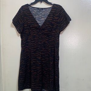 Madewell Black and Brown Animal Print Dress